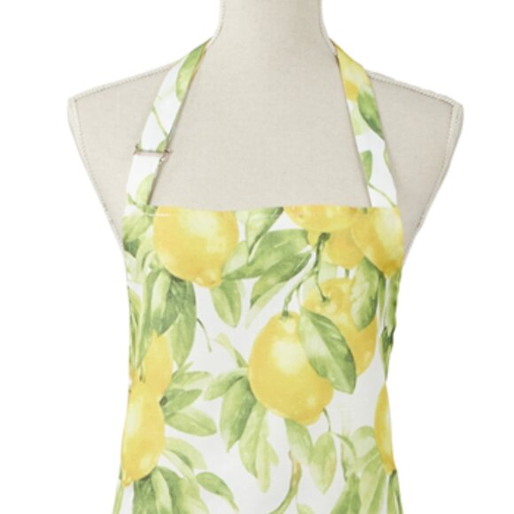 Multi-color Green and Yellow Lemon Printed Design Apron, 24x36, Polyester - Picture 2 of 5